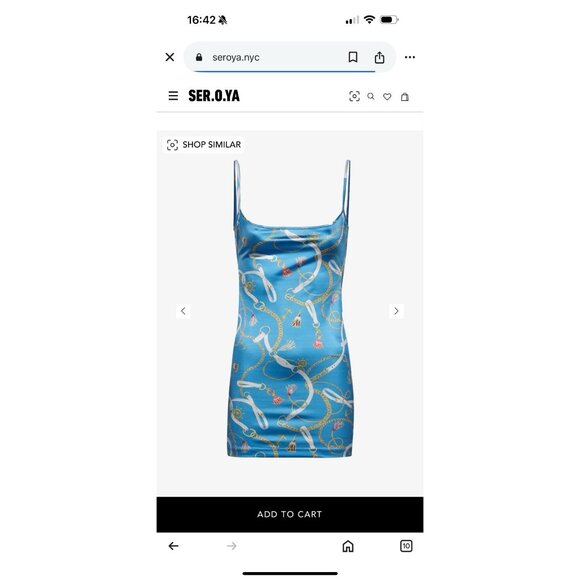 NWT SER.O.YA LILLIAN DRESS L Stretchy Satin Mini Dress New Anchors Nautical X - Picture 3 of 10